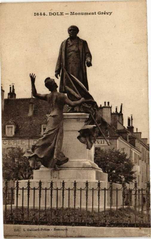 Carte postale ancienne Dole-Monument Grevy à Dole