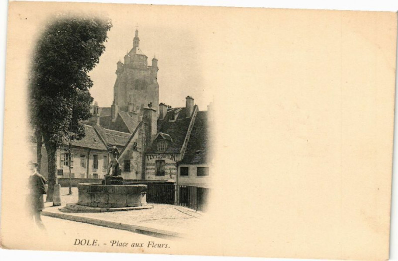 Carte postale ancienne Dole -Place aux Fleurs à Dole