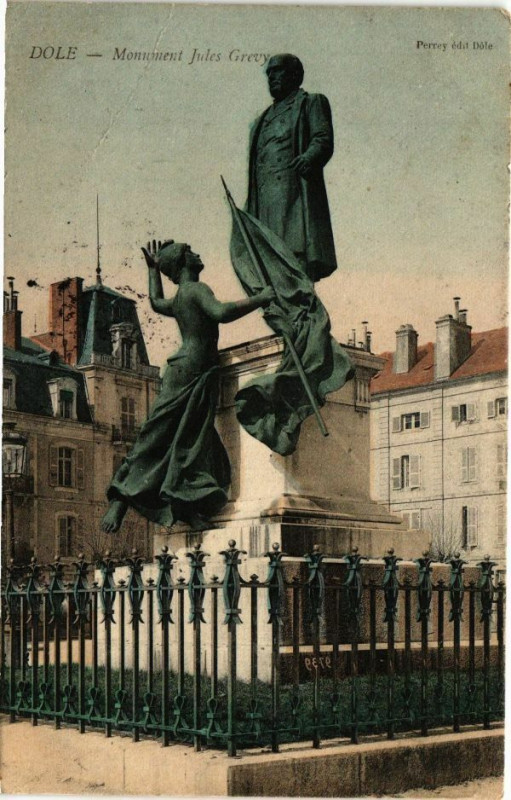 Carte postale ancienne Dole -Monument Jules Grevy à Dole