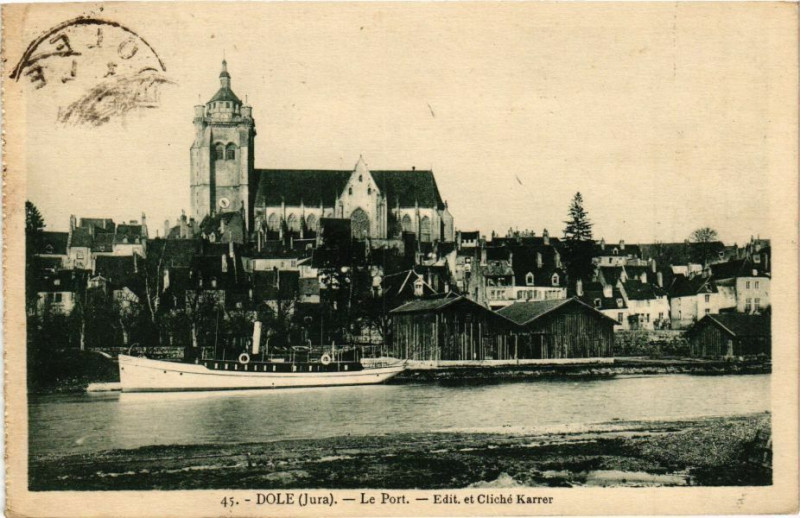 Carte postale ancienne Dole -Le Port à Dole