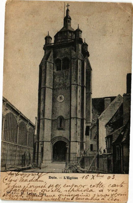 Carte postale ancienne Dole -L'Eglise à Dole