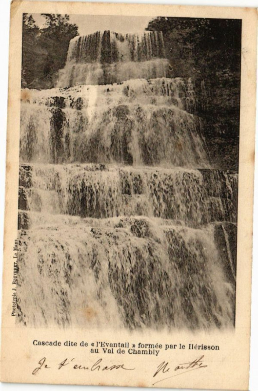 Carte postale ancienne Cascade dite de l'Evantail-formée par Herisson au Val de CHAMBONly