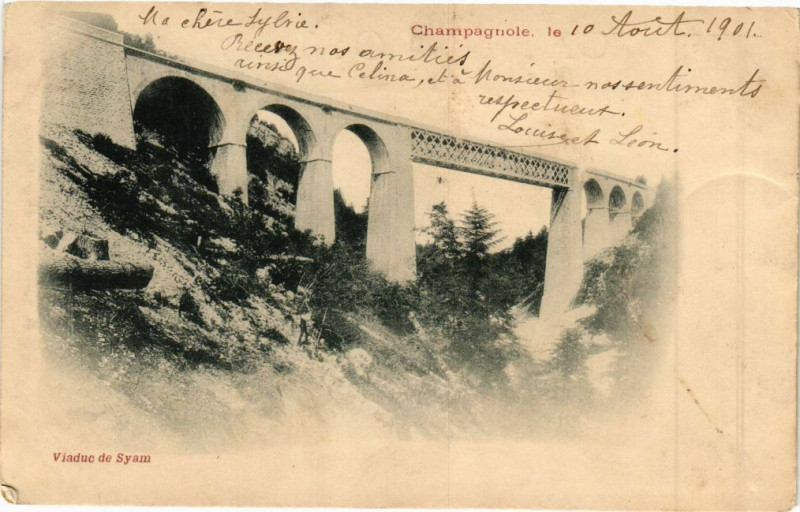 Carte postale ancienne Champagnole - Viaduc de Siam à Champagnole