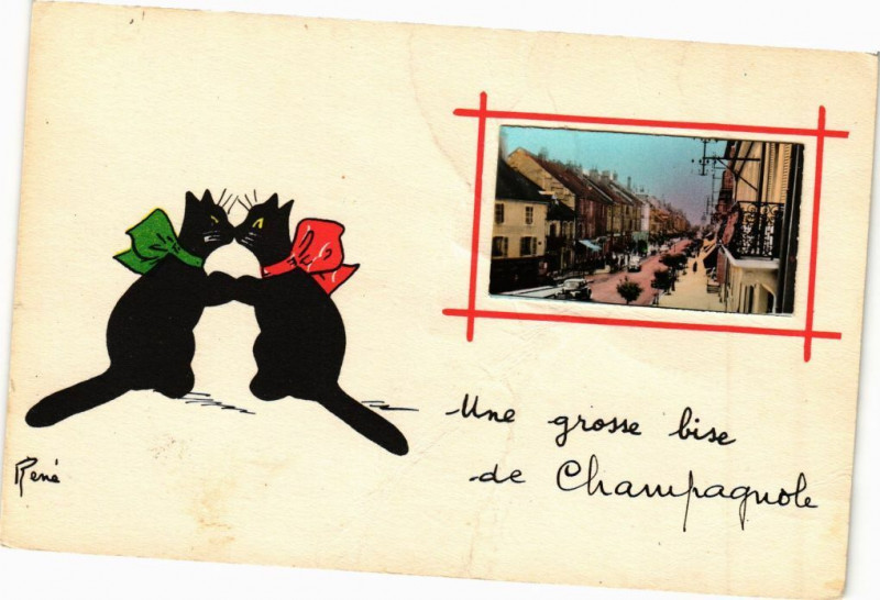 Carte postale ancienne Champagnole - Une grosse bise à Champagnole