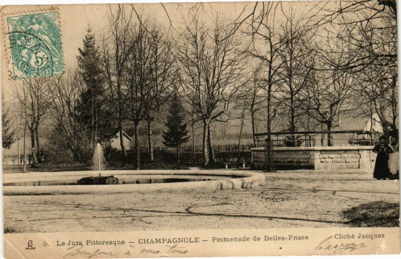 Carte postale ancienne Champagnole - Promenade de Belles-Frises à Champagnole