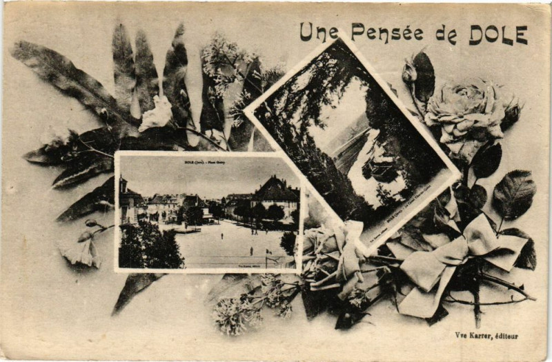 Carte postale ancienne Dole - Une pensée à Dole