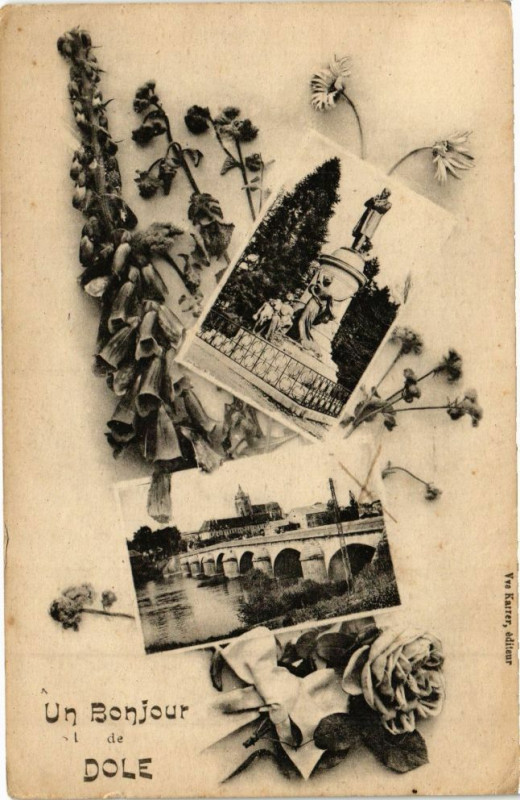 Carte postale ancienne Dole - Un Bonjour à Dole