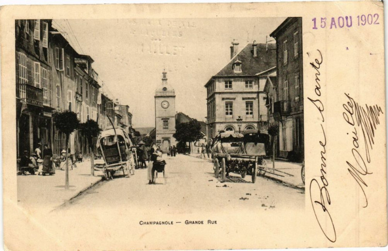Carte postale ancienne Champagnole - Grande Rue à Champagnole