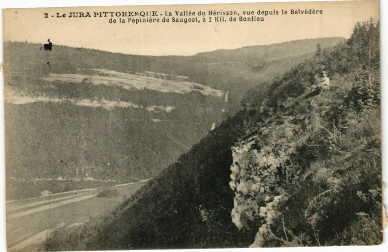 Carte postale ancienne Vallée du Herisson - Vue prise du Belvedere