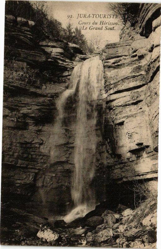 Carte postale ancienne Cours du Herisson - La grand Saut à Our