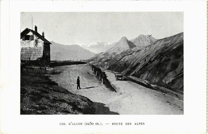Carte postale ancienne Col d'Allos - Route des Alpes