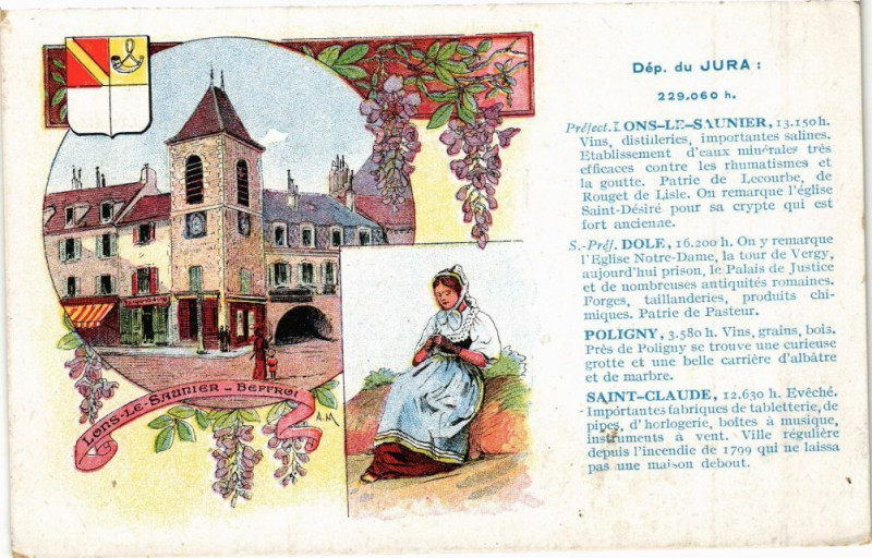 Carte postale ancienne Dep. De Jura