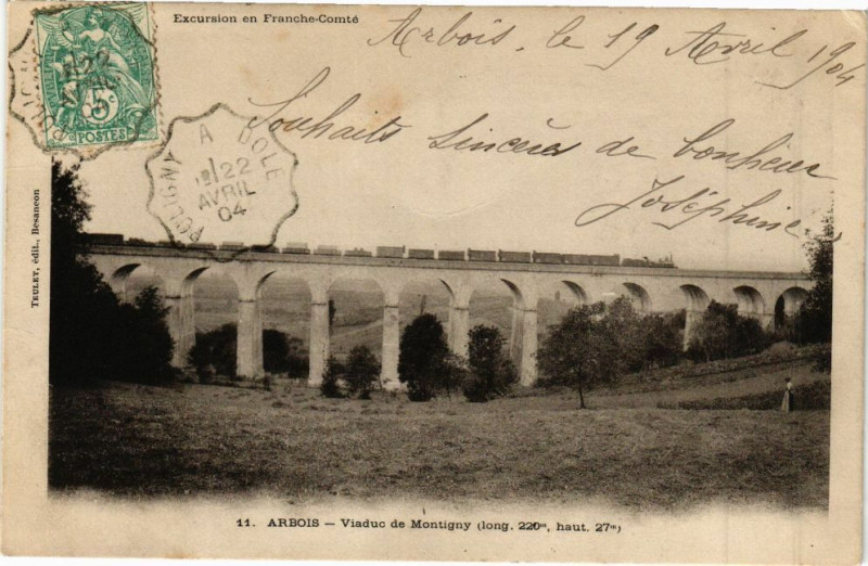 Carte postale ancienne Arbois - Viaduc de Montigny à Arbois