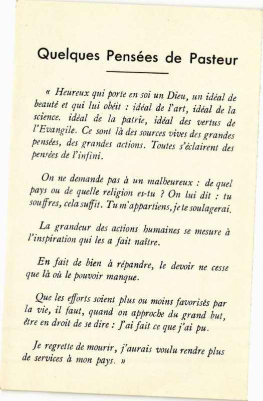Carte postale ancienne Quleques pensées de pasteur