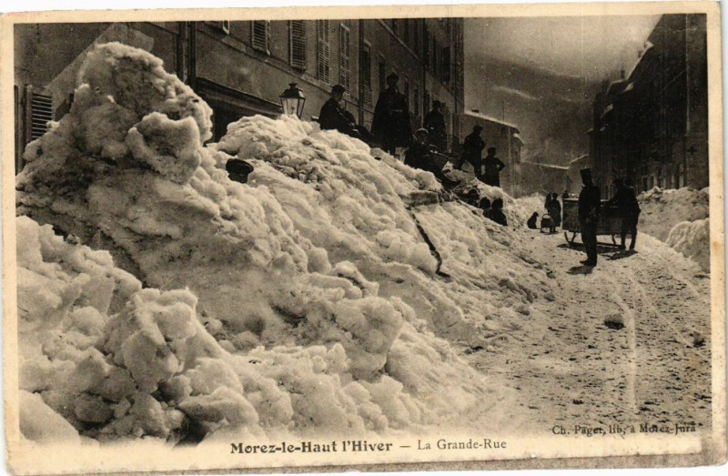 Carte postale ancienne Morez-le-Haut - En Hiver la Grande Rue