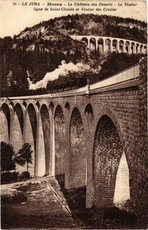 Carte postale ancienne Morez - Viaduc des Crottes