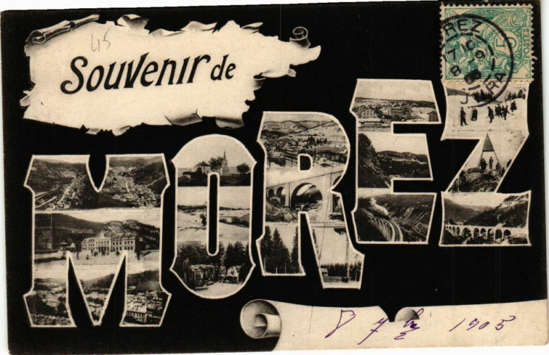 Carte postale ancienne Morez - Souvenir