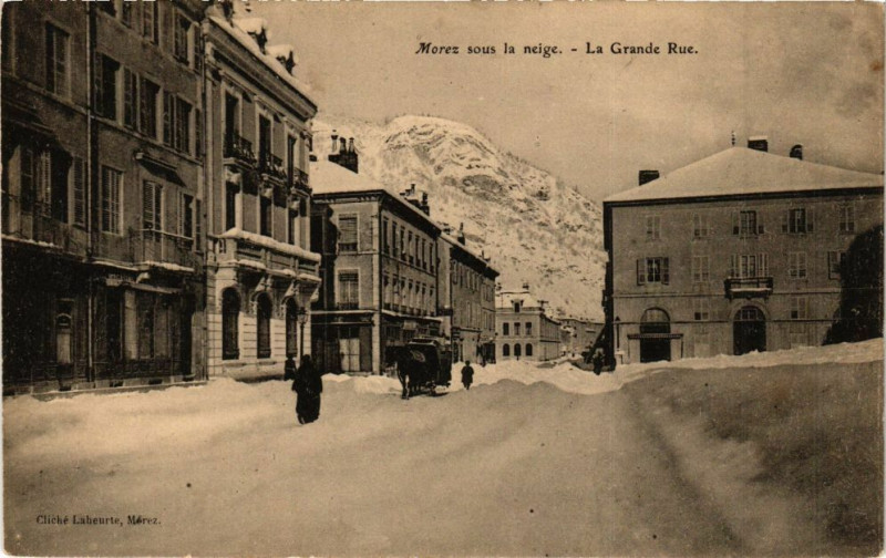 Carte postale ancienne Morez - sous la neige La Grande Rue
