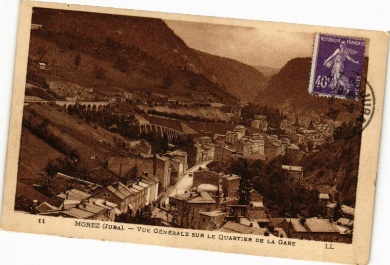 Carte postale ancienne Morez - Quartier de la Gare