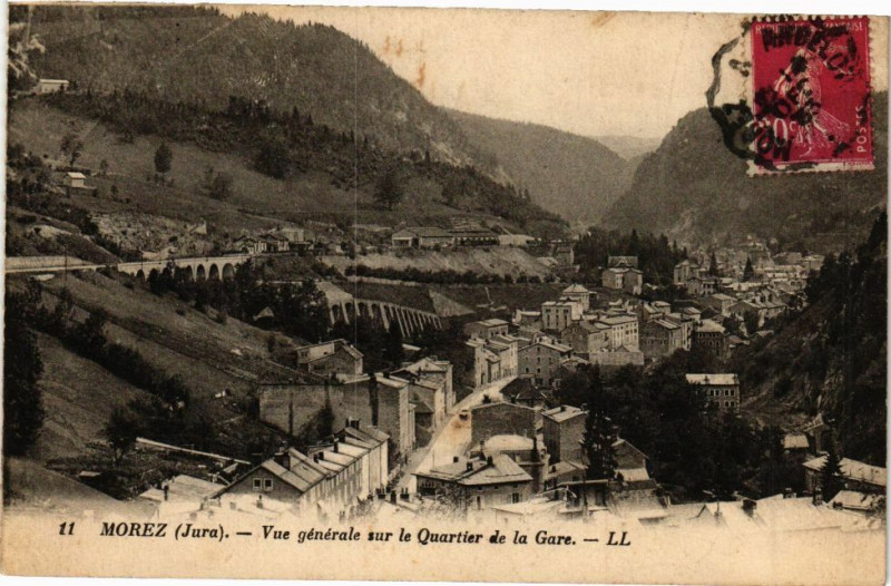 Carte postale ancienne Morez - Quartier de la Gare