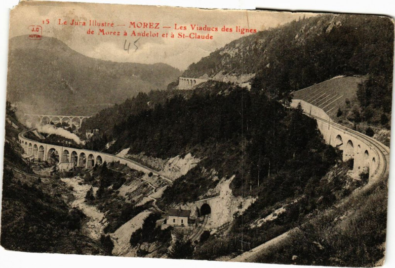 Carte postale ancienne Morez - Les Viaducs des lignes de Morez a Andelot
