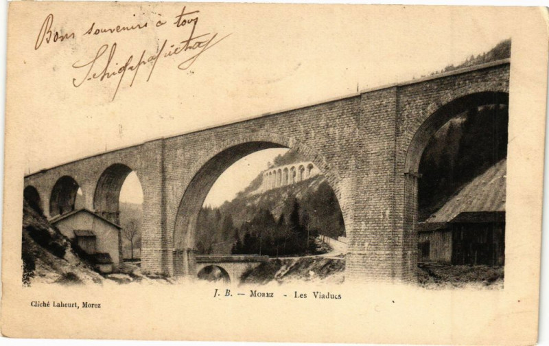 Carte postale ancienne Morez - Les Viaducs