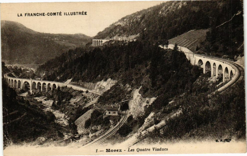 Carte postale ancienne Morez - Les Quatres Viaducs