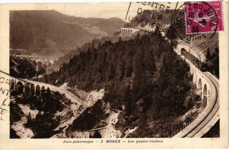 Carte postale ancienne Morez - Les 4 Viaducs