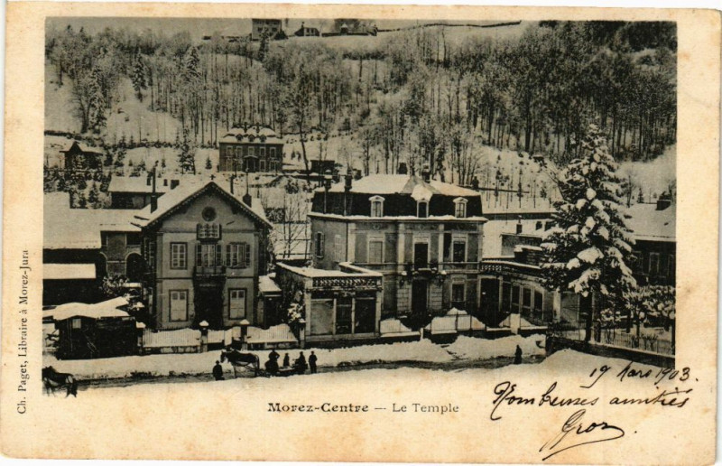 Carte postale ancienne Morez - Le Temple