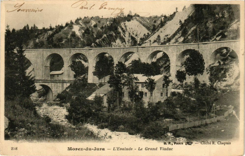 Carte postale ancienne Morez - Evalude Le Grand Viaduc
