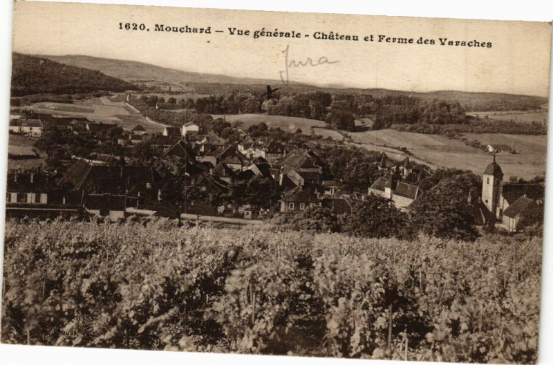Carte postale ancienne Mouchard - Chateau et Ferme des Varaches à Mouchard