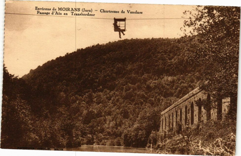 Carte postale ancienne Chartreuse de Vaucluse - Passage d'Ain en Transbordeur à Rans