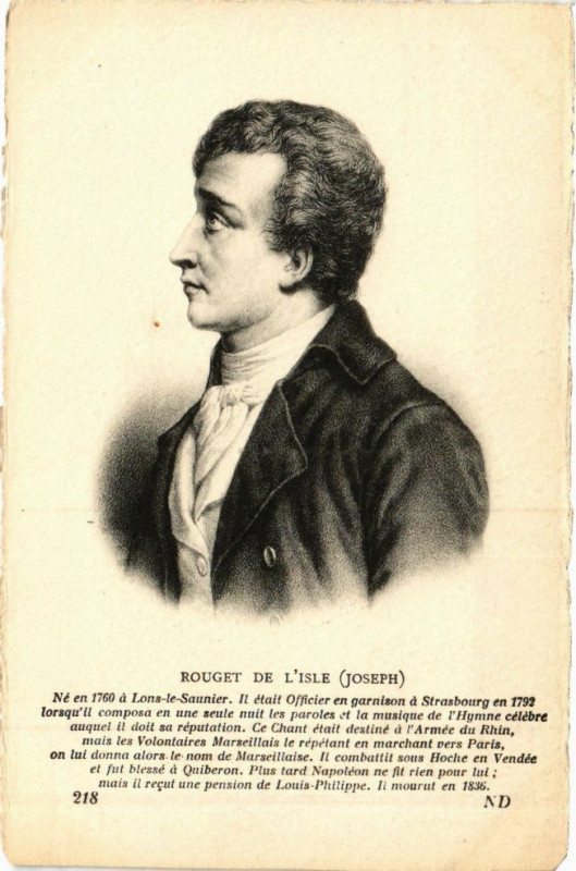 Carte postale ancienne Portrait - Rouget De L'Isle
