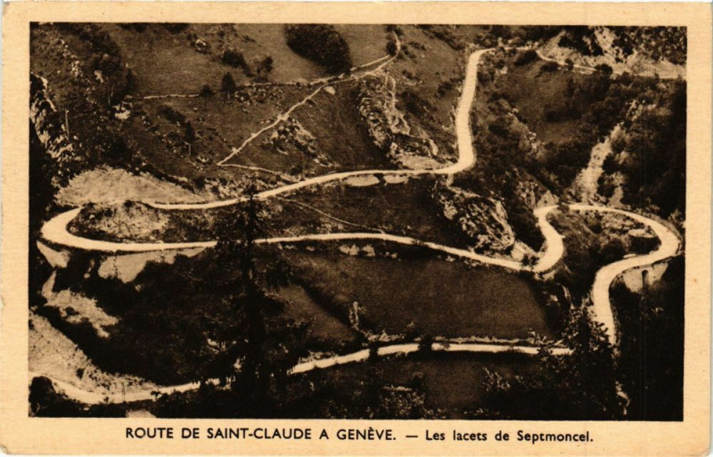 Carte postale ancienne Saint-Claude - Les Lacets de Septmoncel à Saint-Claude