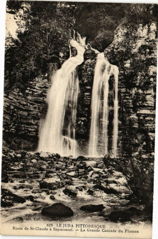 Carte postale ancienne Saint-Claude - La grande cascade du Flumen à Saint-Claude