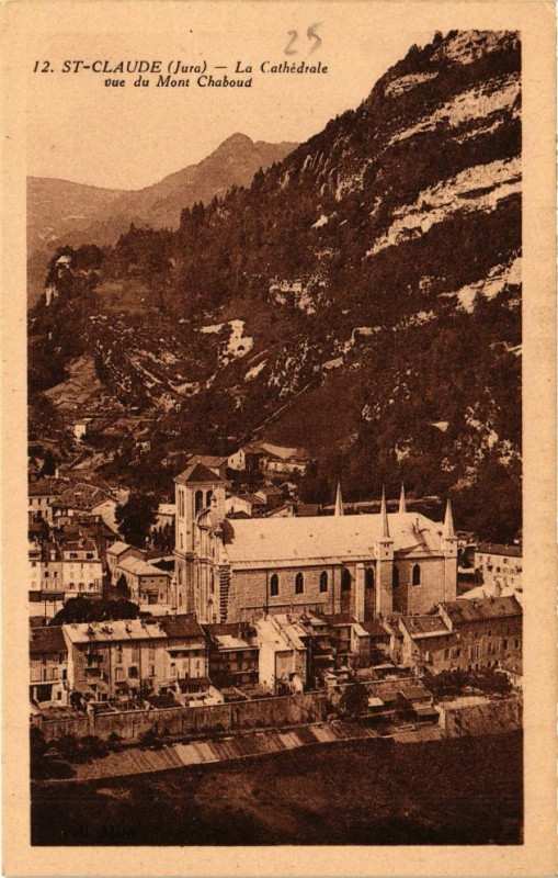 Carte postale ancienne Saint-Claude - La Cathédrale à Saint-Claude