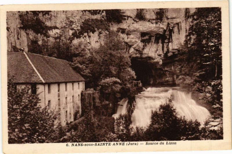 Carte postale ancienne Nans-sous-Sainte-Anne - Source du Lizon à Our