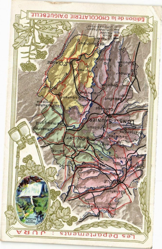 Carte postale ancienne Jura - Les Départementes carte