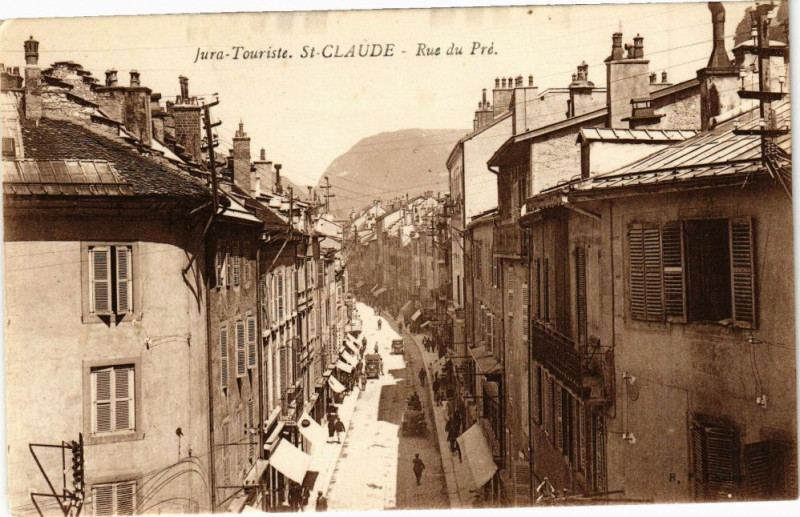 Carte postale ancienne Saint-Claude - Rue du Pre à Saint-Claude