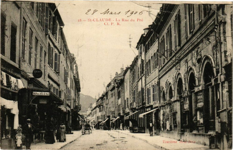 Carte postale ancienne Saint-Claude - Rue du Pre à Saint-Claude