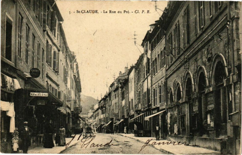 Carte postale ancienne Saint-Claude - Rue du Pre à Saint-Claude