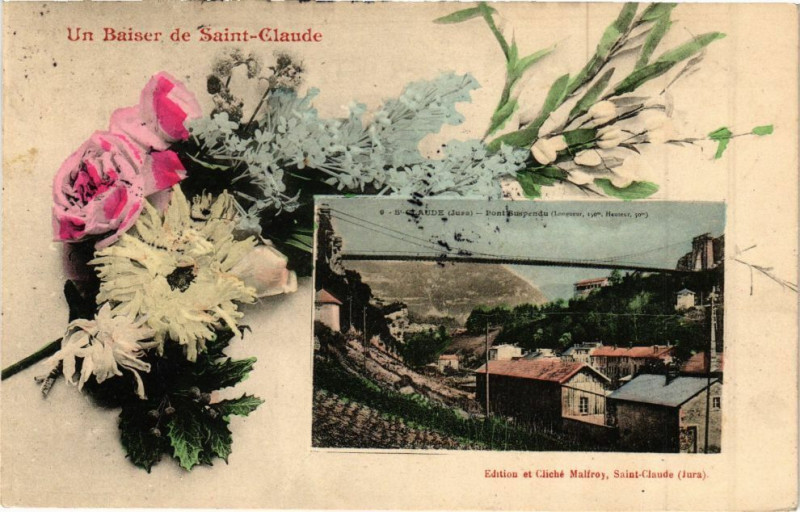 Carte postale ancienne Saint-Claude - Un baiser à Saint-Claude