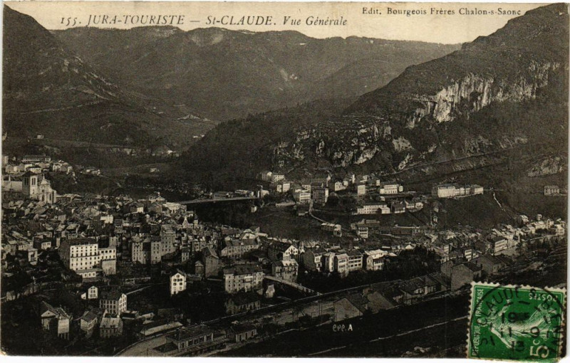 Carte postale ancienne Saint-Claude - Vue générale à Saint-Claude