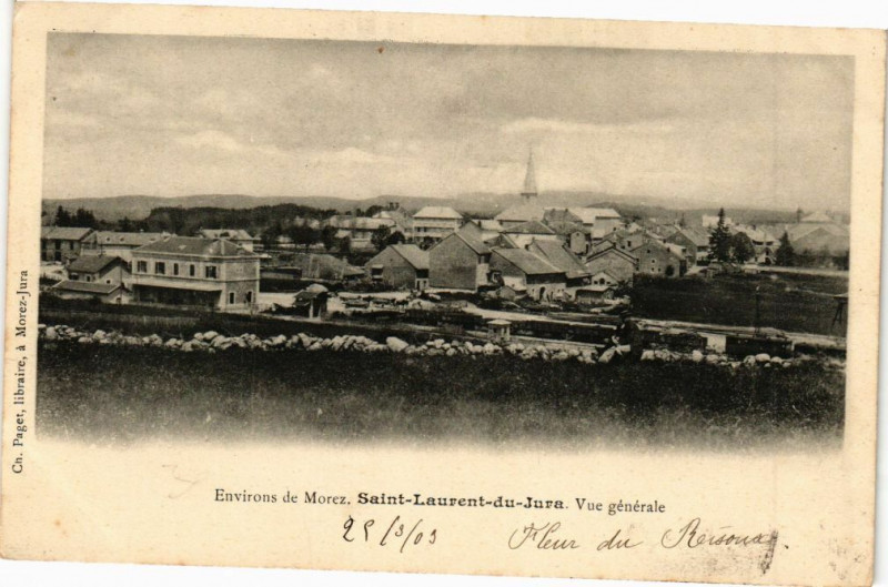 Carte postale ancienne Saint-Laurent-du-Jura - Vue générale