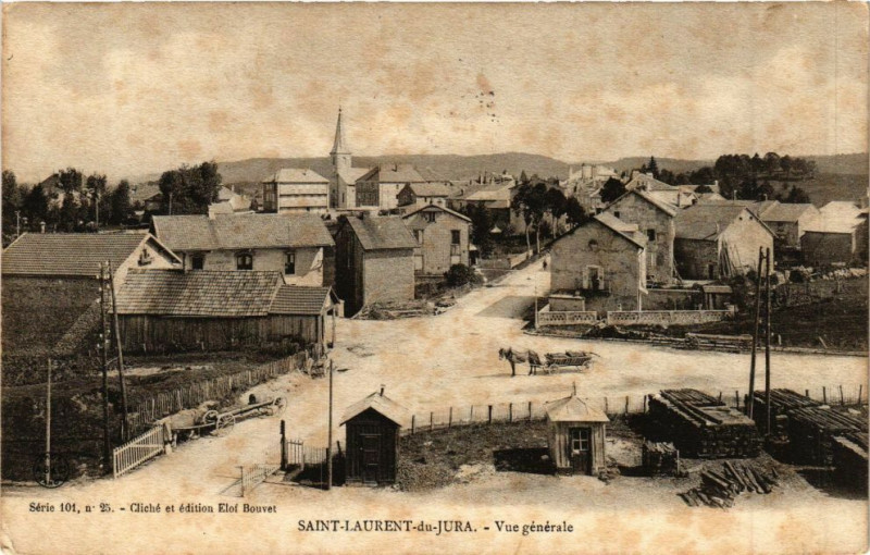 Carte postale ancienne Saint-Laurent-du-Jura - Vue générale