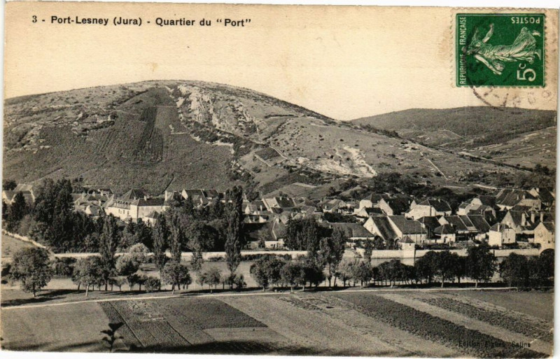 Carte postale ancienne Port-Lesney - Quartier du Port à Port-Lesney