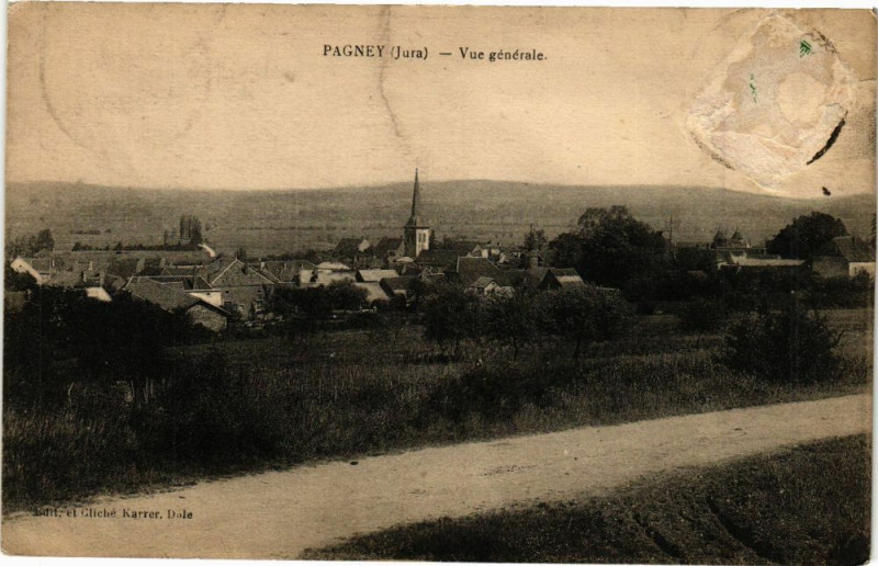 Carte postale ancienne Pagney - Vue générale à Pagney