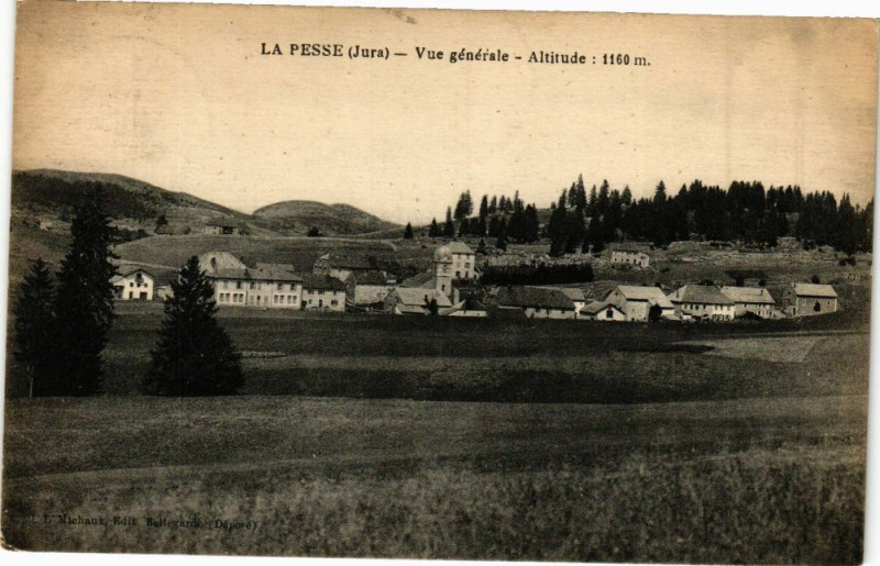 Carte postale ancienne La Pesse - Vue générale à La Pesse