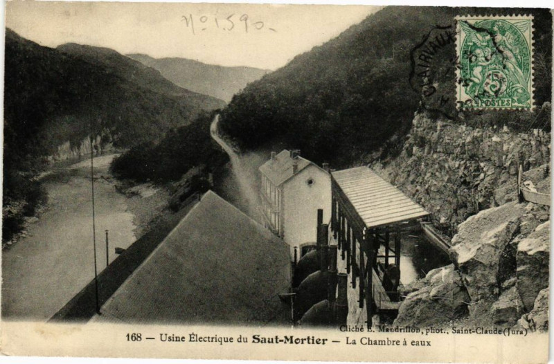 Carte postale ancienne Usine Electrique du Saut-Mortier - La CHAMBONre a eaux à Lect