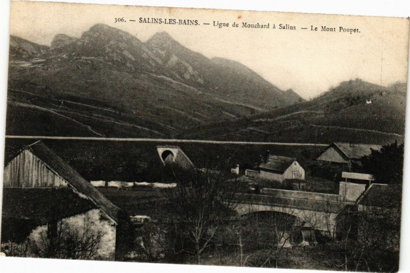 Carte postale ancienne Salins-les-Bains - Ligne de Monchard a Salins - Le Mont Pupet à Salins-les-Bains